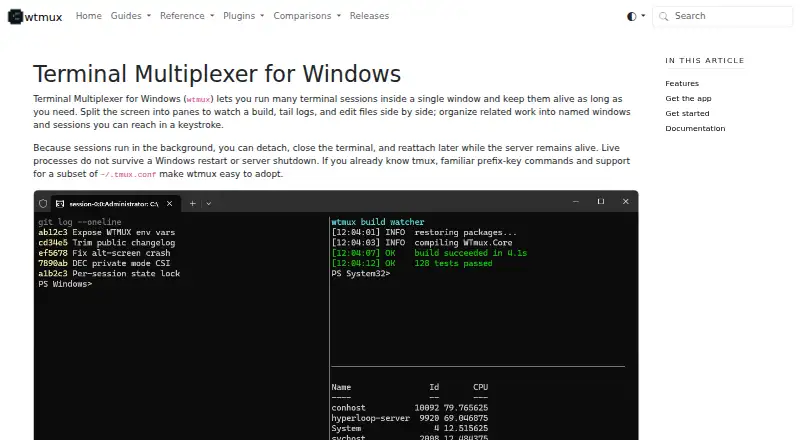 The wtmux homepage