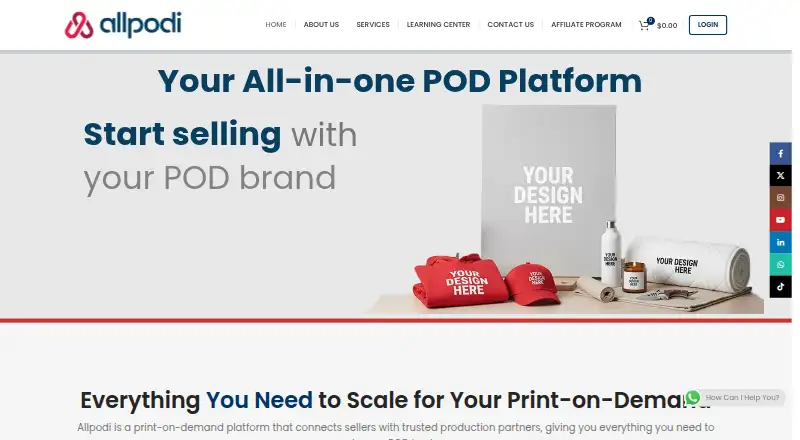 The AllPODI homepage