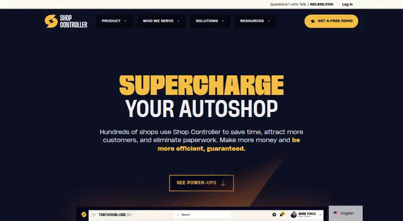 The Shop Controller homepage