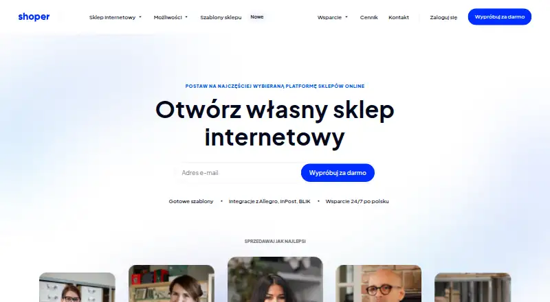 The Shoper homepage