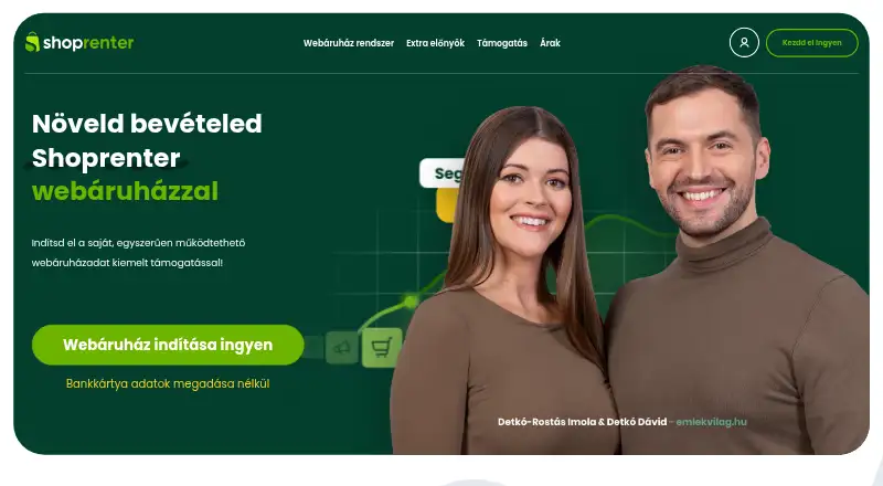 The Shoprenter homepage