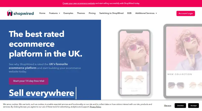 The ShopWired homepage