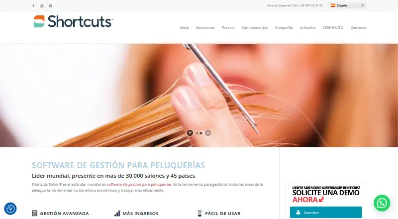 The Shortcuts homepage