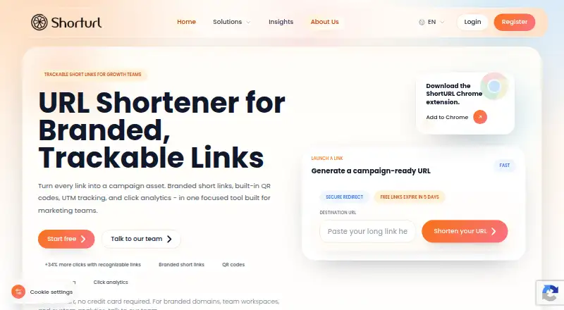The ShortURL homepage