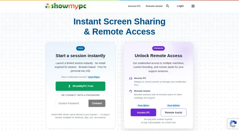 The ShowMyPC homepage