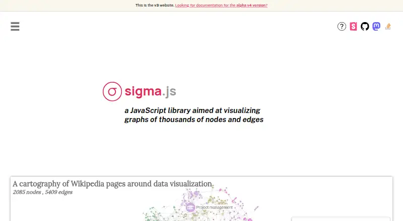 The Sigma.js homepage