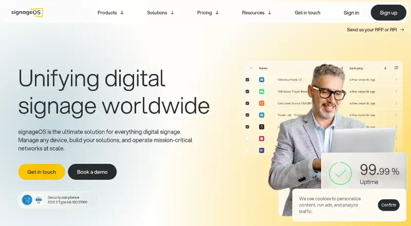 The SignageOS homepage