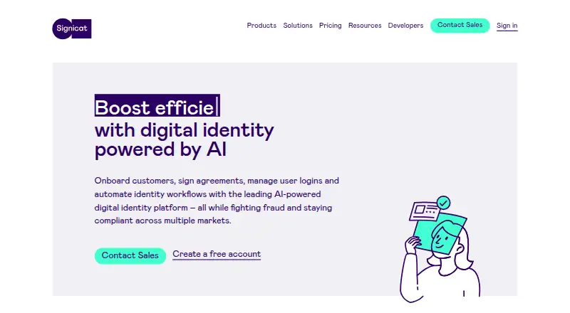 The Signicat IAM homepage