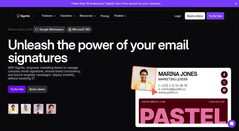 The Signitic homepage