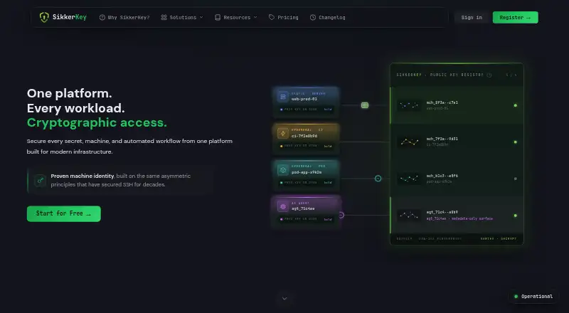 The SikkerKey homepage
