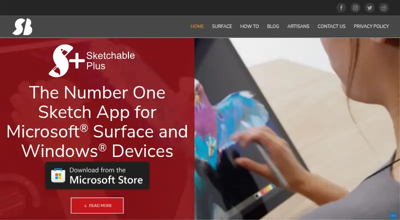 The Sketchable Plus homepage