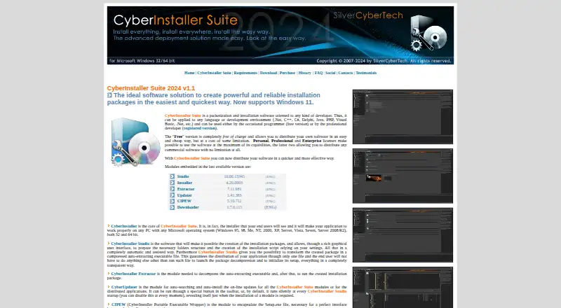 The CyberInstaller Suite homepage