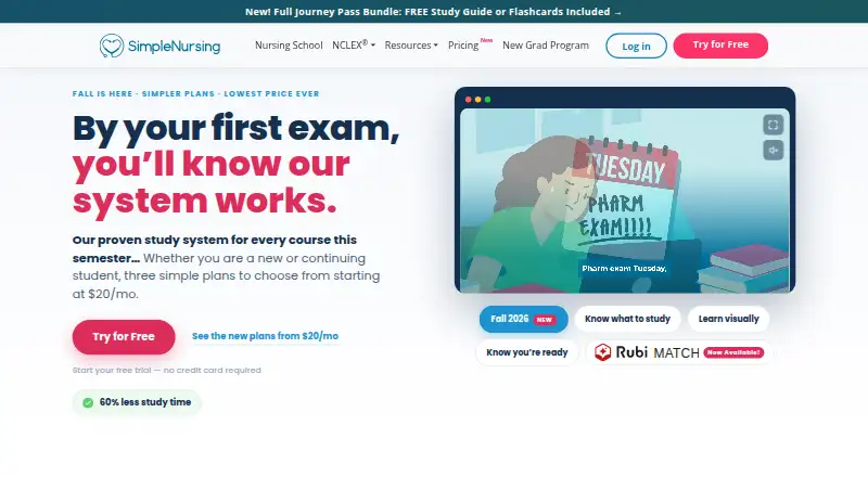 The SimpleNursing homepage