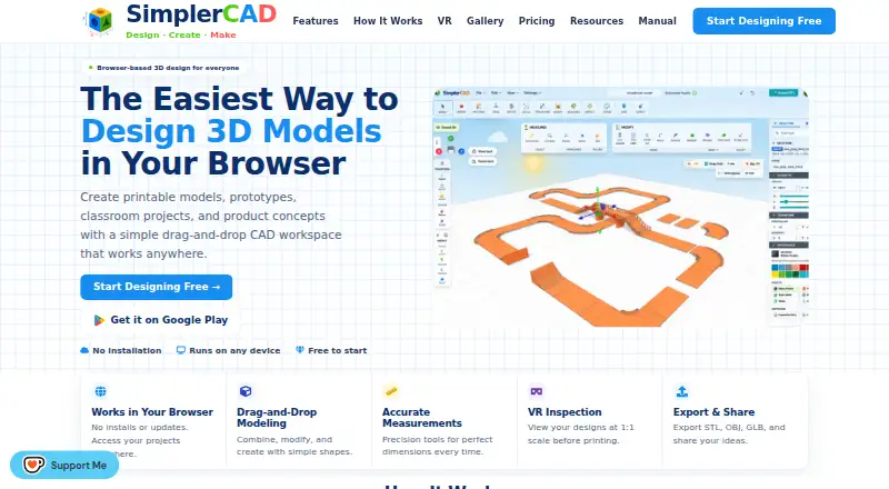 The SimplerCAD homepage