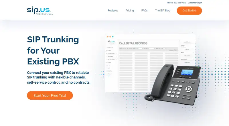 The SIP.US Cloud SIP Trunking homepage