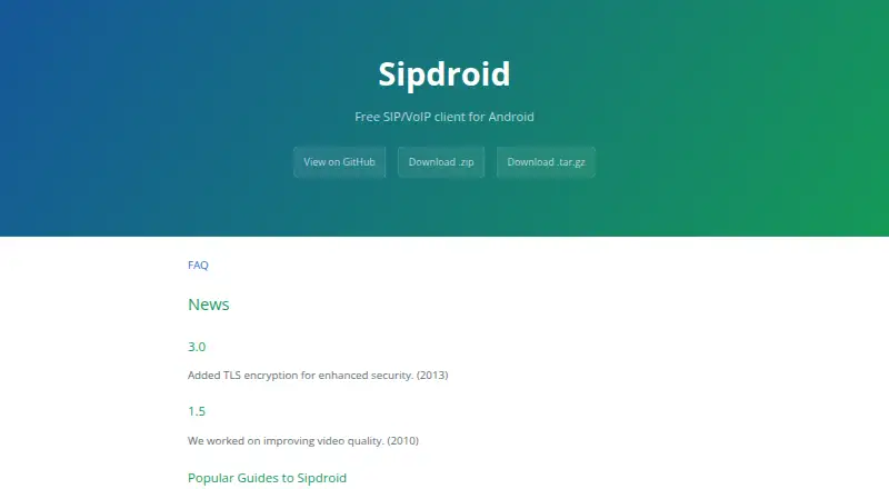 The Sipdroid homepage