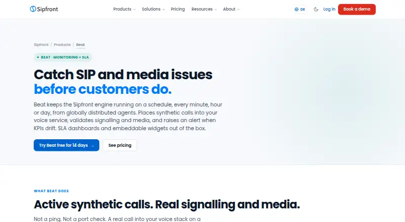 The Sipfront Beat homepage