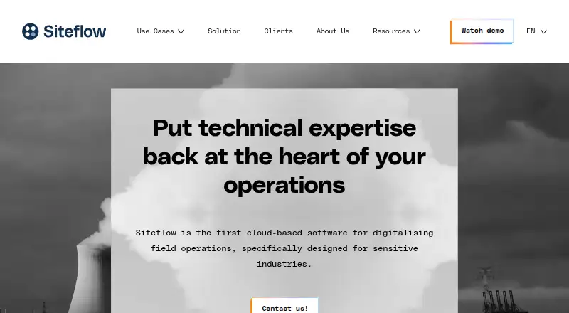 The Siteflow homepage