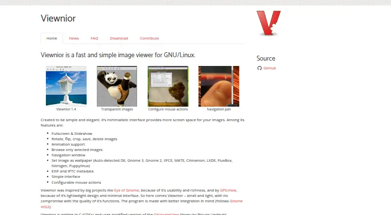 The Viewnior homepage