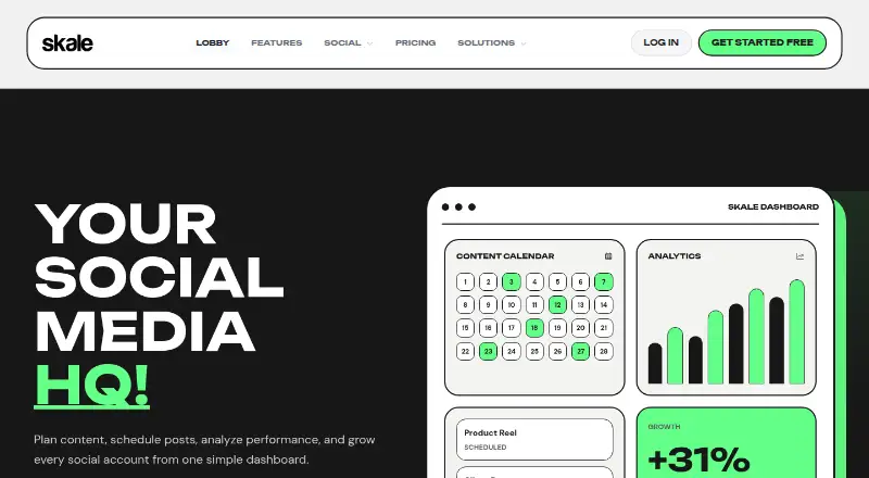 The Skale.Social homepage