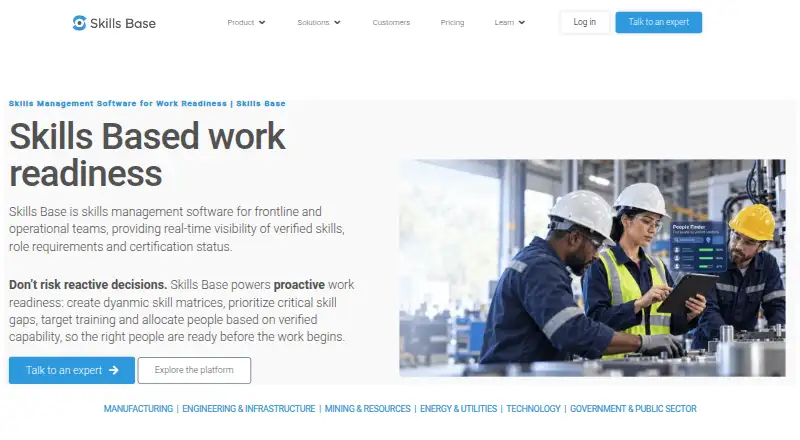 The Skills Base homepage