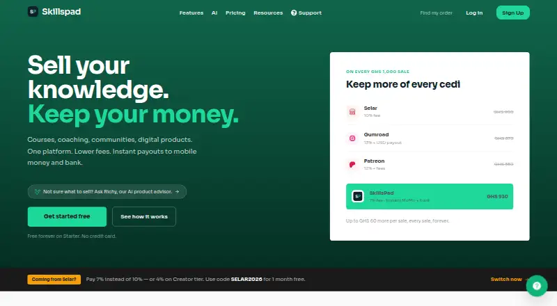 The Skillspad homepage