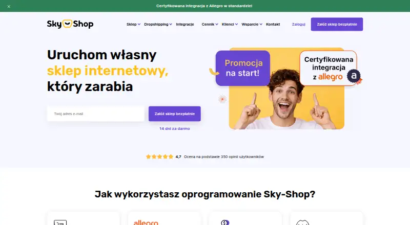 The Sky-Shop homepage