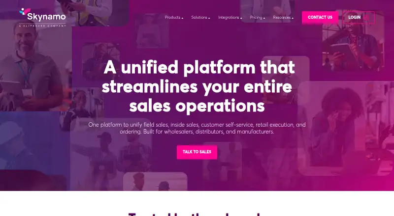 The Skynamo homepage
