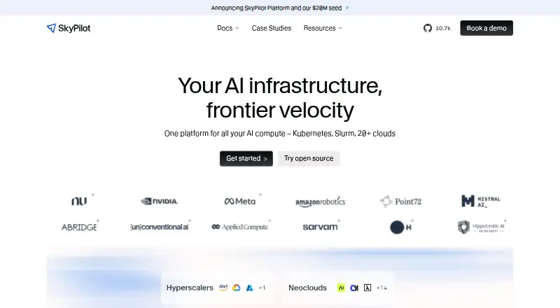 The SkyPilot homepage