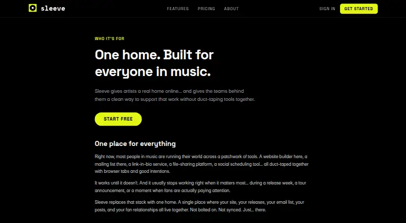 The Sleeve homepage