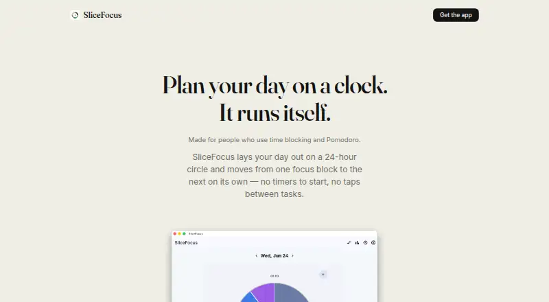 The SliceFocus homepage