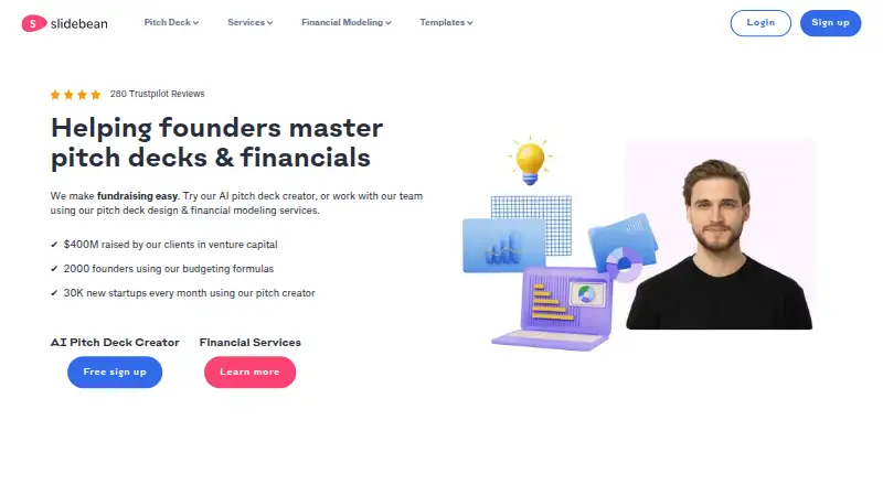 The Slidebean homepage