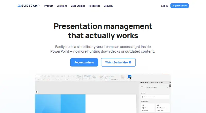 The SlideCamp homepage
