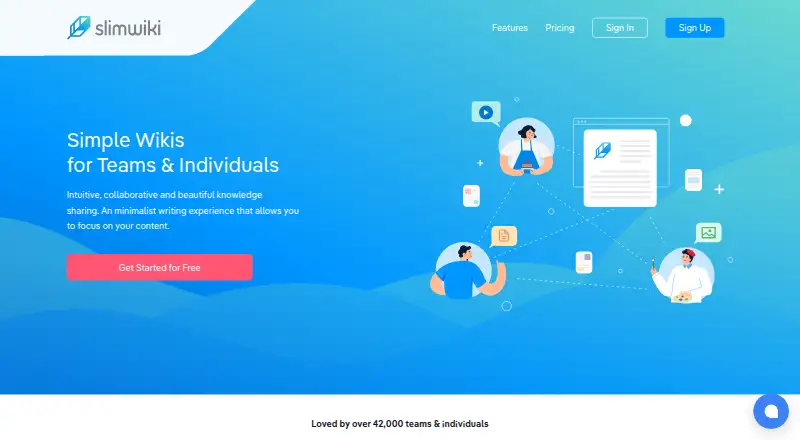 The SlimWiki homepage