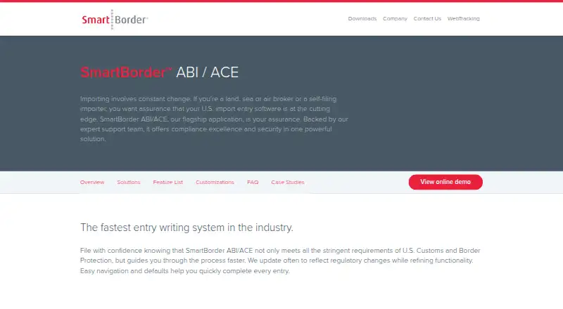 The SmartBorder ABI/ACE homepage