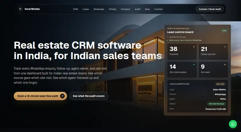 The SmartBuilds homepage