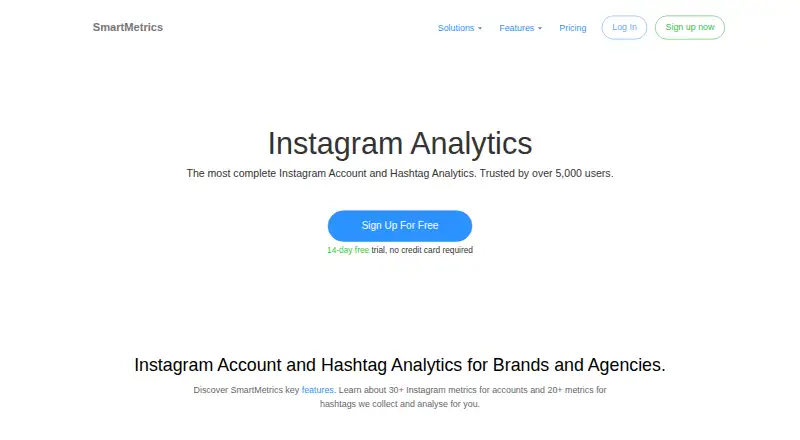 The SmartMetrics homepage