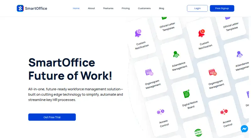 The SmartOffice homepage