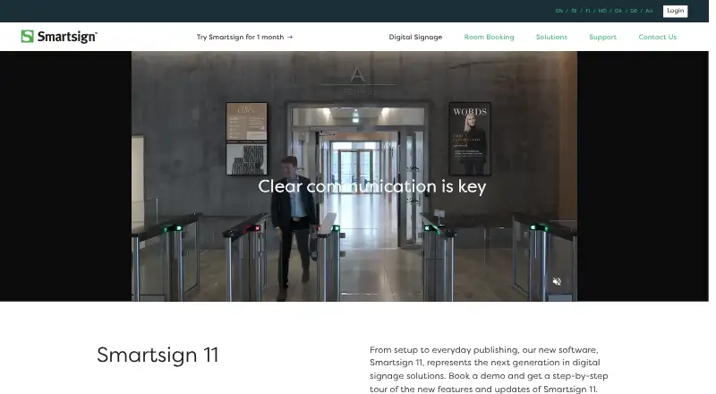 The SmartSign homepage