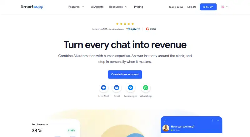 The Smartsupp homepage