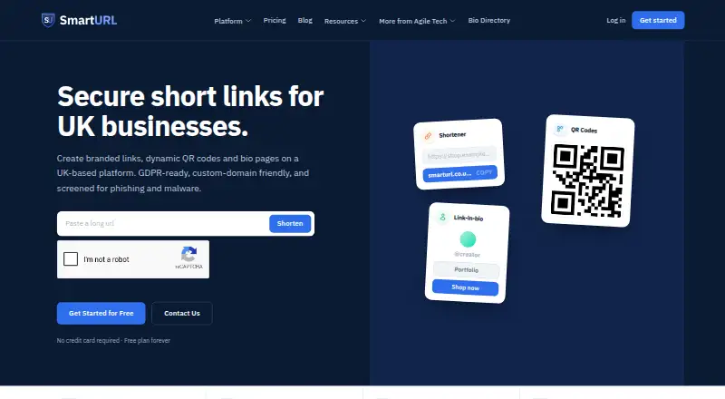 The Smart URL homepage