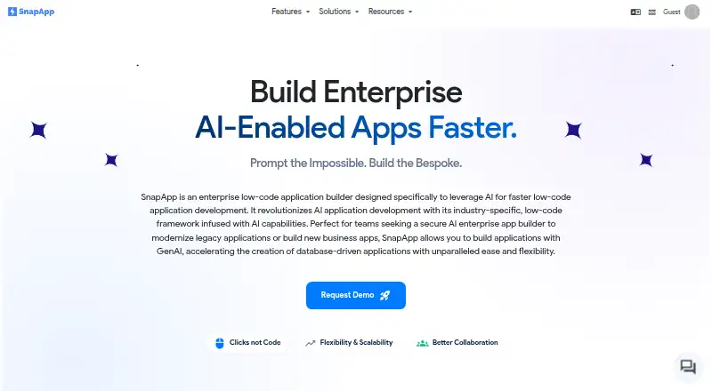 The SnapApp homepage