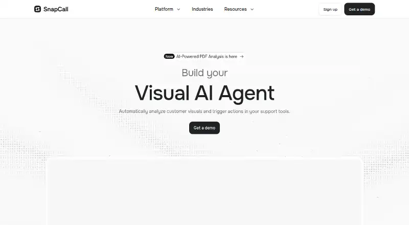 The SnapCall homepage
