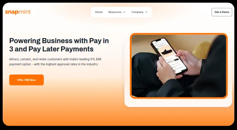 The Snapmint homepage