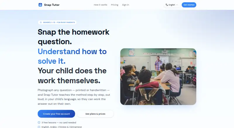 The Snap Tutor homepage