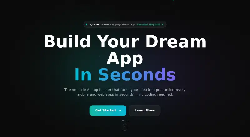The Snapp AI homepage
