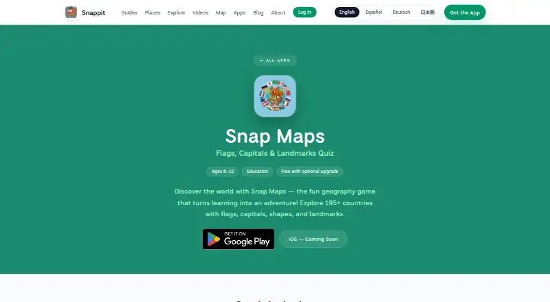The Snap Maps homepage