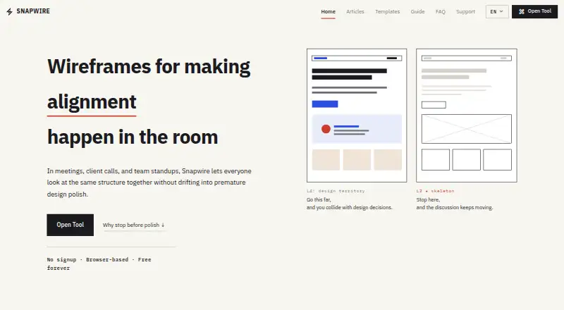 The Snapwire homepage