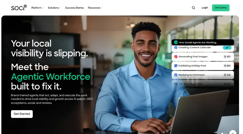 The SOCi Genius Local Search Agent homepage