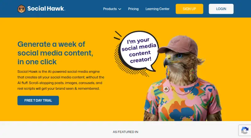The Social Hawk homepage